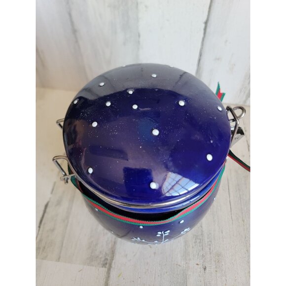 WCL dark blue snowflake jar Xmas home decor kitchen - Picture 5 of 9